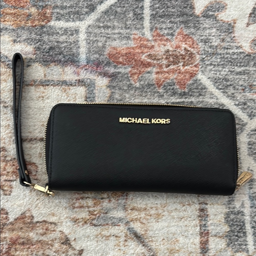 Michael Kors Black Zip-Around Wallet
